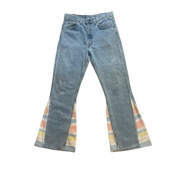 Vintage 505 Levis Jeans‎ 1990s 94' Light Wash 32x32 Flare Orange Tab - Picture 1 of 12